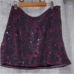 Express Shimmering Purple Sequin Mini Skirt